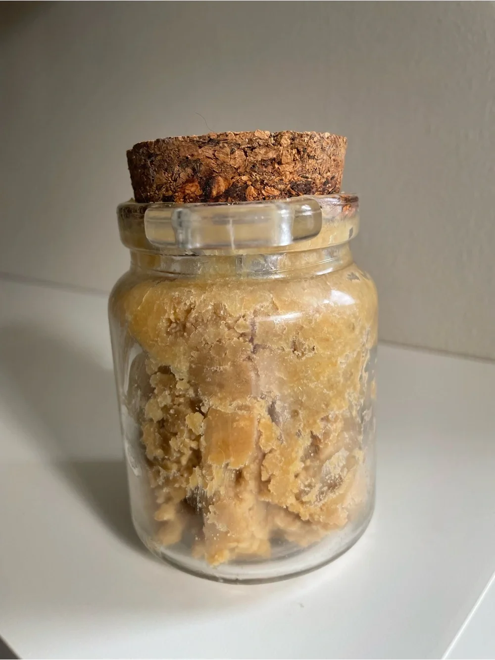 Small Glass Jar with Cork Lid & Wooden Spoon